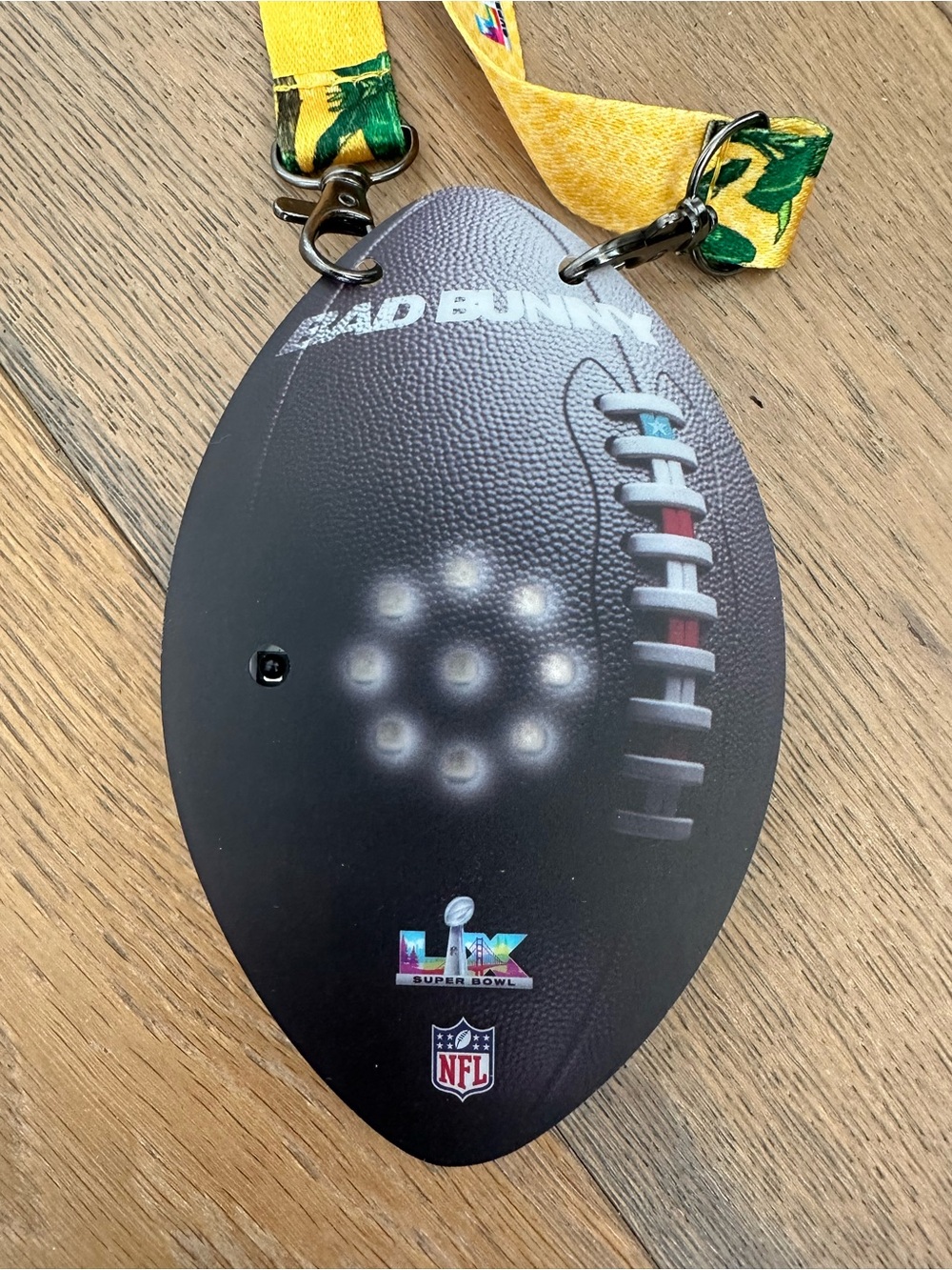 NFL Super Bowl LX Bad Bunny LED Badge & Lanyard Stadium Exclusive - a pair (2) - Picture 3 of 4